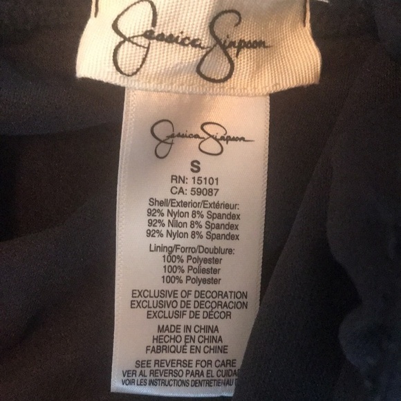 Jessica Simpson Black Halter Scalloped Trim One Piece Swimsuit Size S - Picture 5 of 6